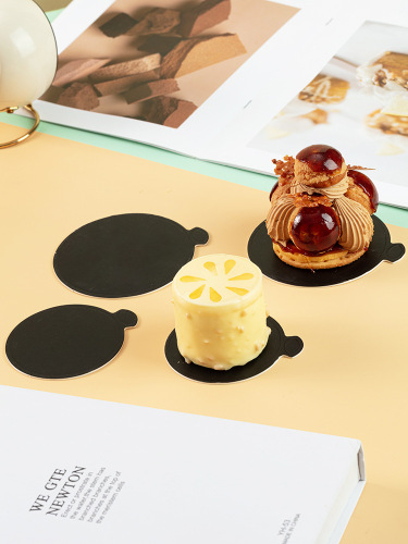 2-inch 3-inch round French bottom tray dessert spacer mousse bottom thick white black silver gold small cake paper tray