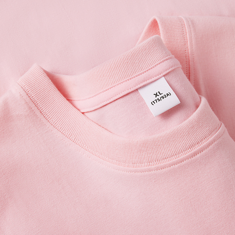 Pure Cotton 230g Heavyweight Men's Japanese Style Inner Layering Shirt Cherry Blossom Pink Loose Slightly Dropped Shoulder Short-Sleeved Basic T-Shirt