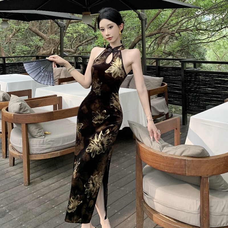 6527 New Chinese Retro Improved Cheongsam dress Feminine Temperament Light Mature Style Hip Dress Long Dress 6527 New Chinese Retro Improved Cheongsam dress Feminine Temperament Light Mature Style Hip Dress Long Dress