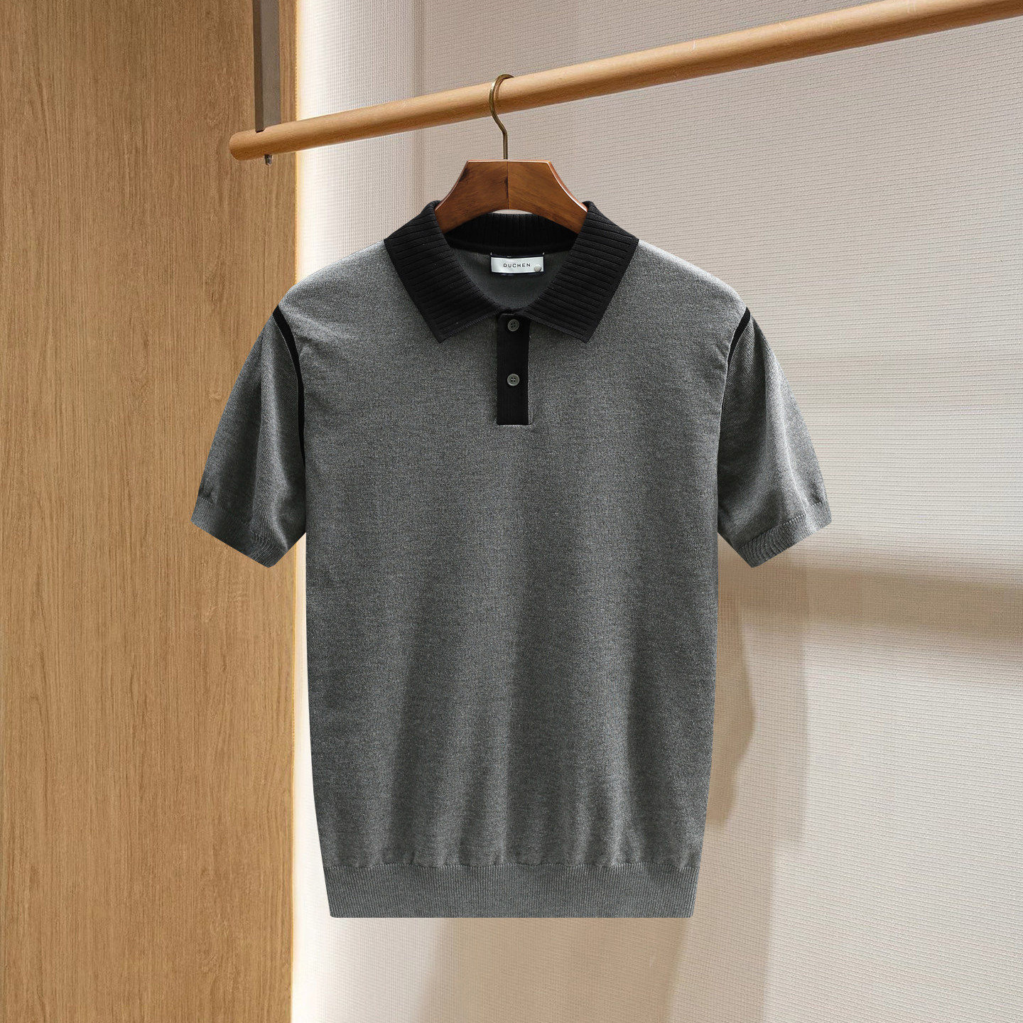 Polo camiseta de punto camiseta de manga corta camiseta de hombre paul línea tridimensional viejo qianfeng verano fábrica transfronteriza al por mayor