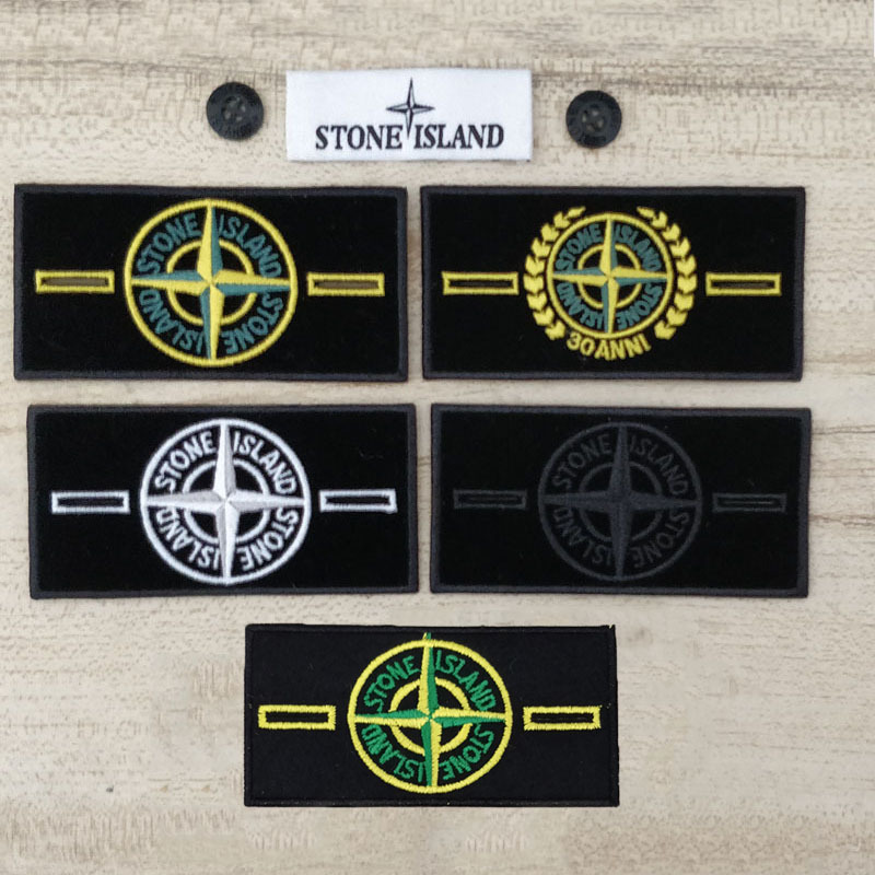 Stone Cloth Patch Button Woven Label Island Embroider Patch Cloth Patch Cargo Pants T-Shirt Decorative Outwear Armband Clothing Accessories