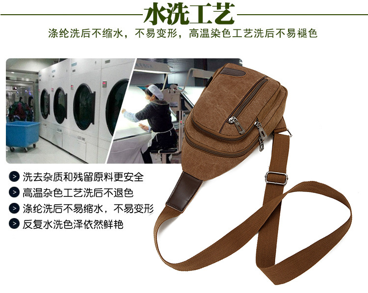 New men's chest bag, casual sports single-shoulder canvas bag, construction site work wear-resistant crossbody bag, cross-border wholesale bag undefined
