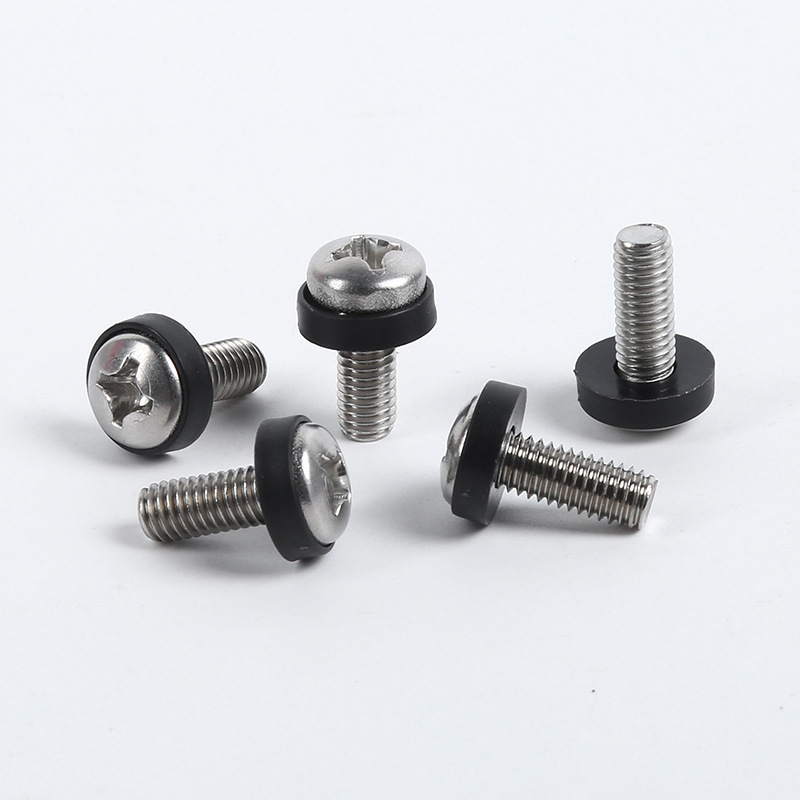 工場卸売ステンレス鋼 SUS304 シャーシキャビネットネジナベネジ黒丸組み合わせ M5x16-M6x30|undefined