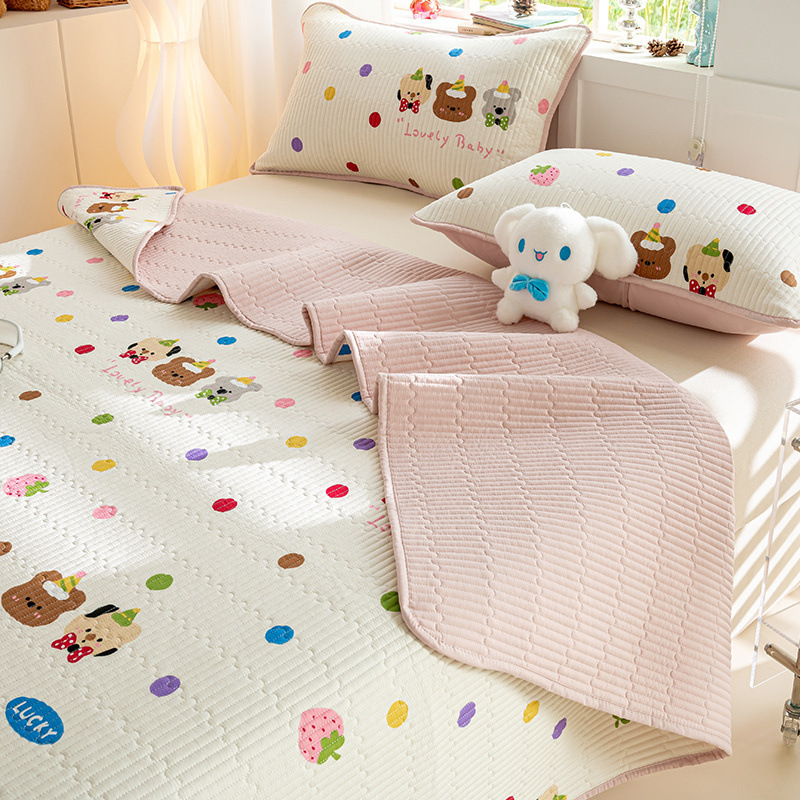 Tapa de cama de algodón de verano de una sola pieza 2025 nuevo traje de tres piezas de sábanas acolchadas de tatami de algodón universal de cuatro estaciones
