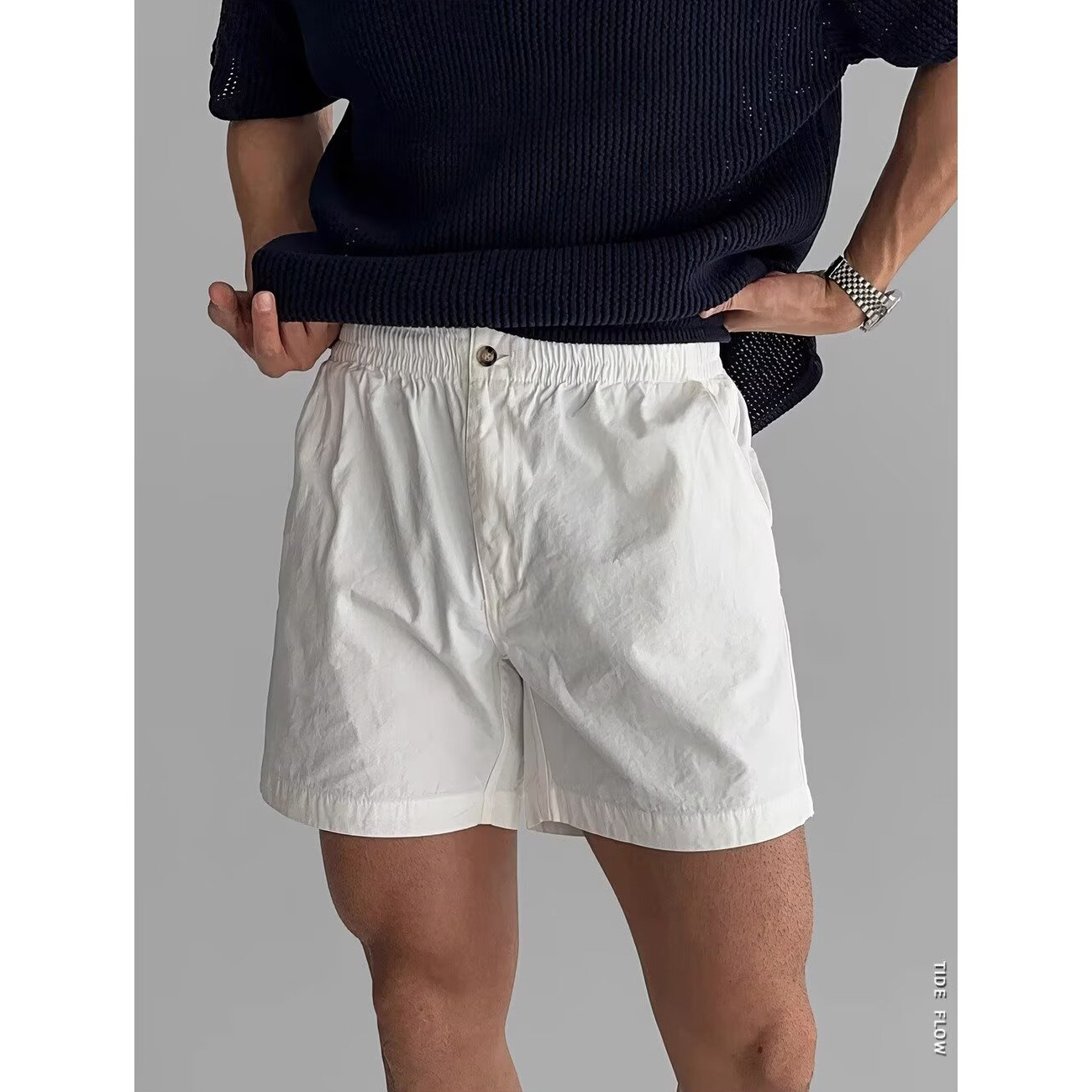 Men's Pure Cotton Shorts, British Business Casual Dress Pants, Loose Elastic Waist Trousers, Trendy Foreign Trade Cross-Border Wholesale