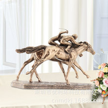 批发跨境品质铜工艺品马摆件骑士赛马雕像客厅卧室家居装饰品ins