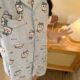 Jiyika Wow Small Eight Pajamas Women's Ins Style Summer New Japanese-style Korean-style Short-sleeved Home Clothes suit Outer-Wearing