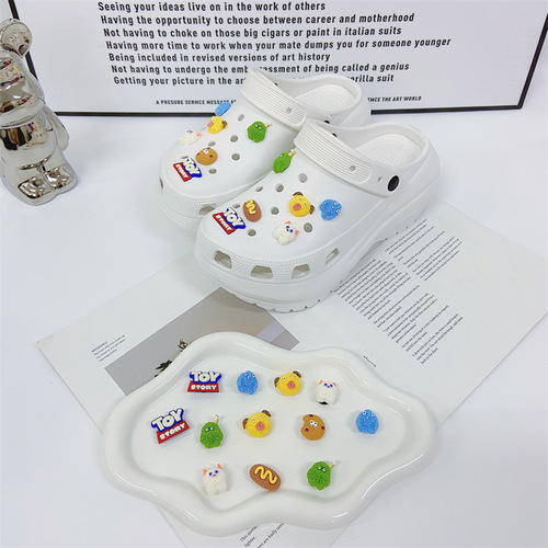 Cartoon Cute Plush Monster Resin Accessory Hole Shoes Decorative Strap Removable Shoe Clip Creative DIY Accessories