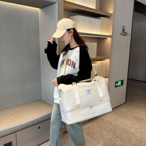 Portable suitcase for business trips, foldable large-capacity multi-functional fitness bag, simple and stylish trendy travel bag