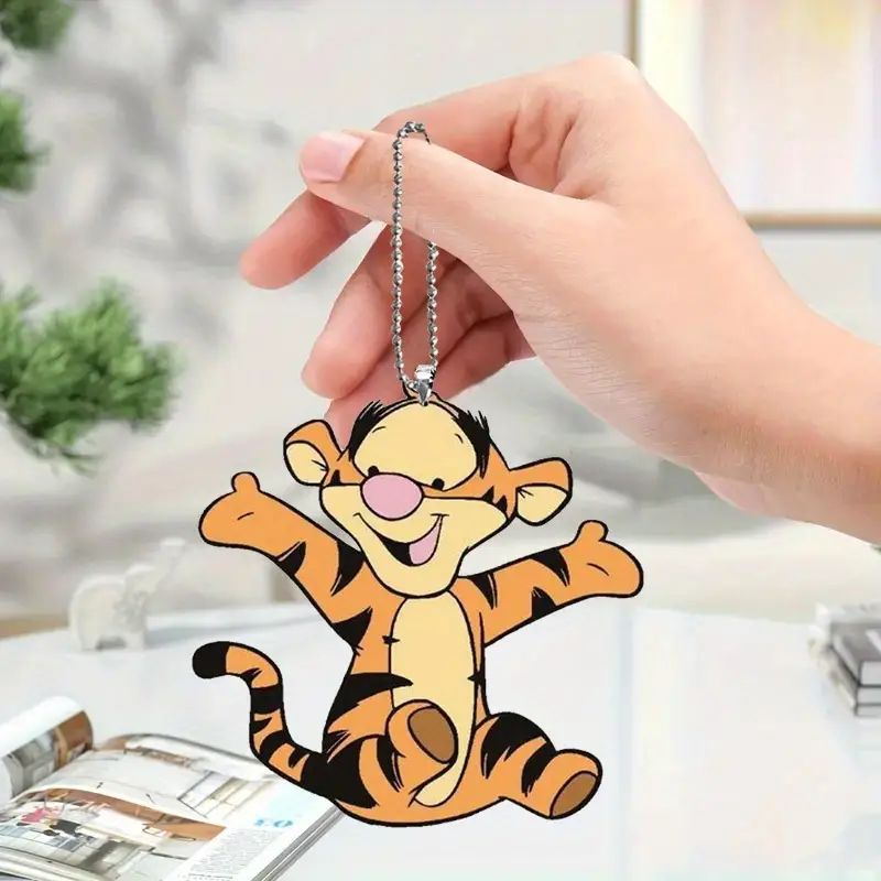 2D nuevo plano lindo pequeño tigre colgante acrílico transfronterizo automóvil espejo retrovisor interior decoración colgante para el hogar
