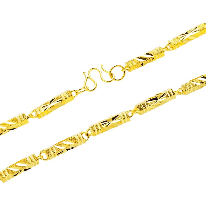 Collar de columna hexagonal artificial collar joyería hombres y mujeres Vietnam oro hombres cadena imitación oro transfronterizo accesorios calientes