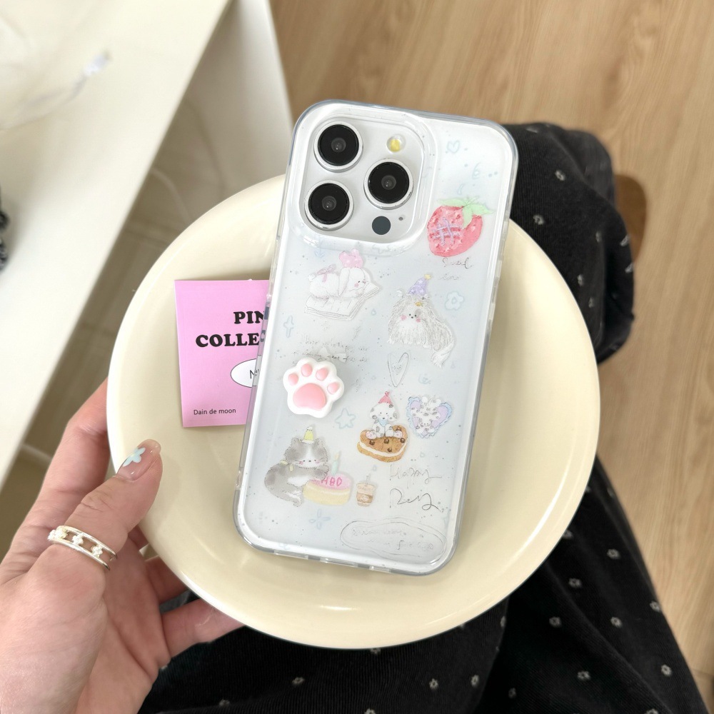 Postre de nicho, fresa, cachorro, gato, funda para teléfono móvil 15ProMax, iphone14/13 manzana 16 mujer