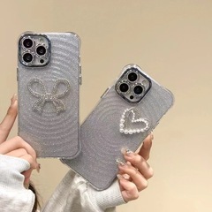 輕奢ins波漾閃粉立體愛心適用15ProMax手機殼iPhone13蘋果14P女12