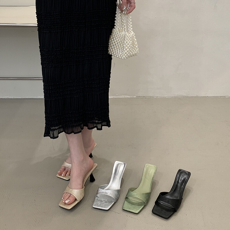 A613-8 High-Heeled Sandals for Women 2025 New Style 5cm Summer Versatile Square Toe Non-Tiring Feet Korean Style Simple and Thin A613-8 High-Heeled Sandals for Women 2025 New Style 5cm Summer Versatile Square Toe Non-Tiring Feet Korean Style Simple and Thin