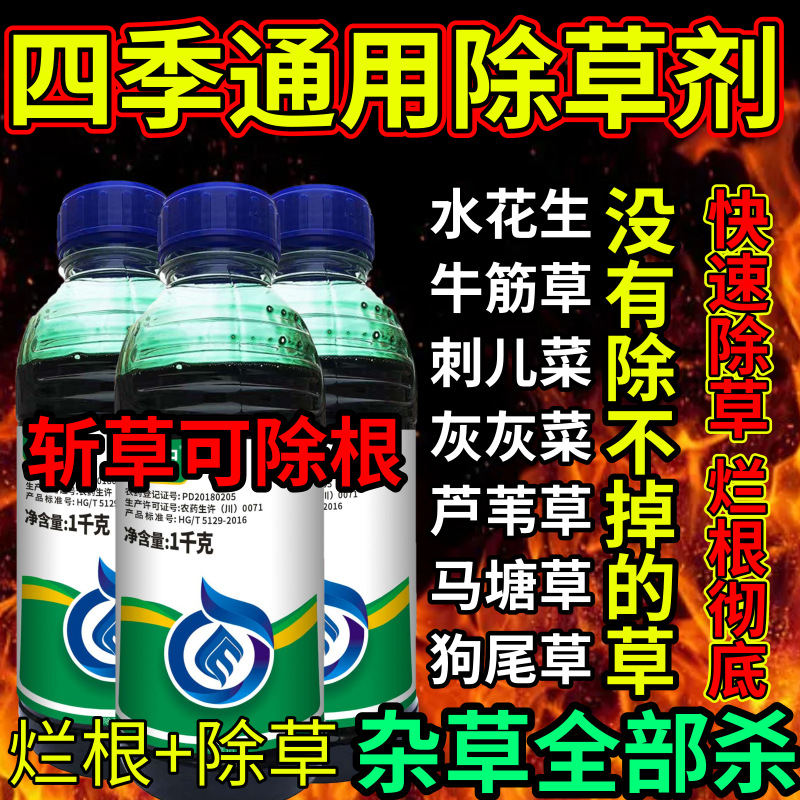 四季通用除草剂死根草剂斩草除根荒地果园专用除草剂草铵膦除草