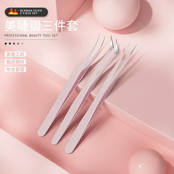 False Eyelash Tweezers, Eyelash Artist Grafting Eyelash Clip, Colorful Dolphin Gold Feather Clip, High-Precision Blooming Clip Tool