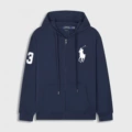 Zip-Up Navy White Big Pony