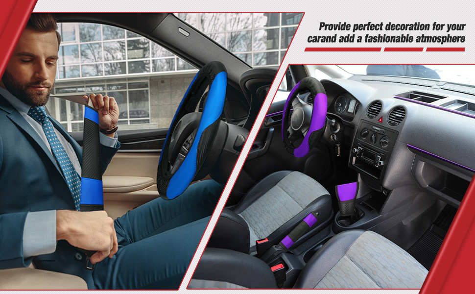 Cross-border hot-selling car steering wheel cover carbon fiber leather stall cover armrest box cushion shoulder pad 30 pieces suit wholesale