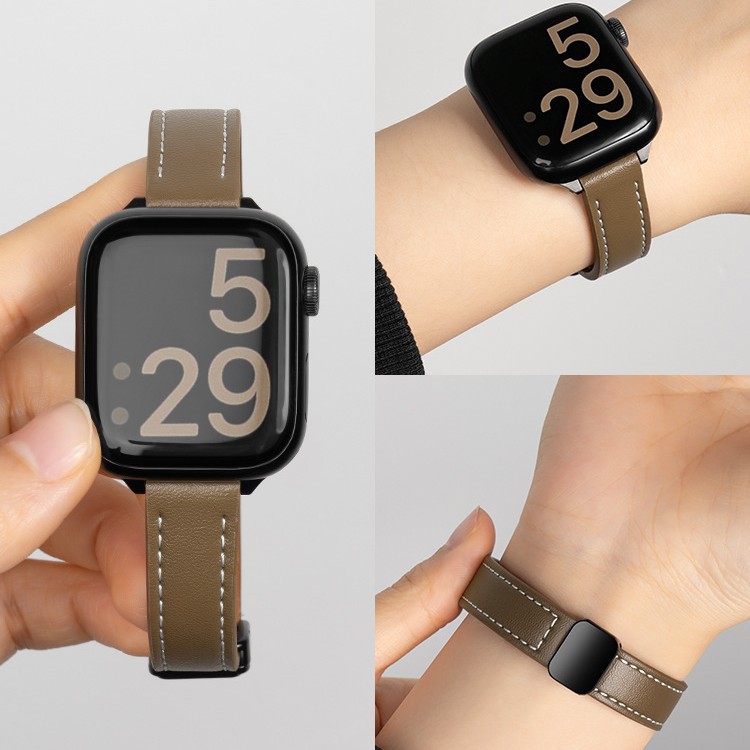 Suitable for Apple Iwatchs11 Magnetic Buckle Leather Xiaomi Mi Band 10 Women's Huawei Band 10 Watch Strap