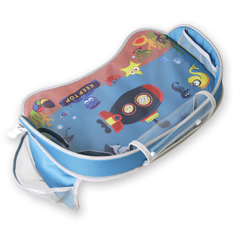 Car Child Safety Seat Tray, Car-Mounted Drawing Board, Mobile Dining Table, Travel Storage, Waterproof Toy Table, Cross-Border