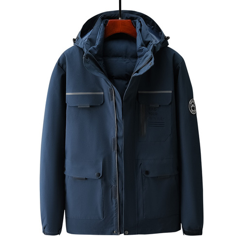 Men's Down Jacket Outdoor Down Inner Jacket Windproof Waterproof Hiking Coat Windbreaker Outerwear Women's Three-in-One