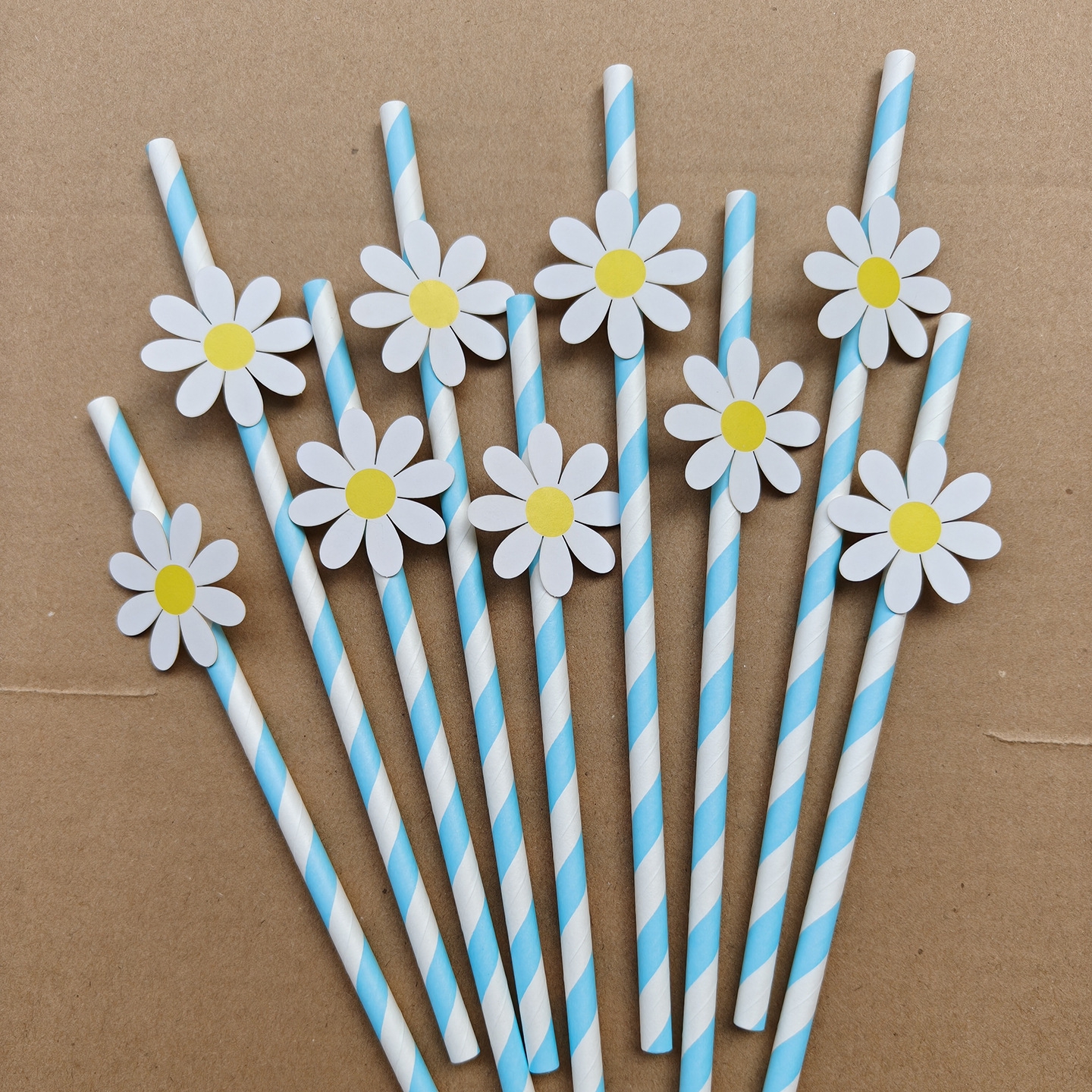 Flores de paja decoración fiesta papel paja margarita desechable postre pastel bar bebida paja