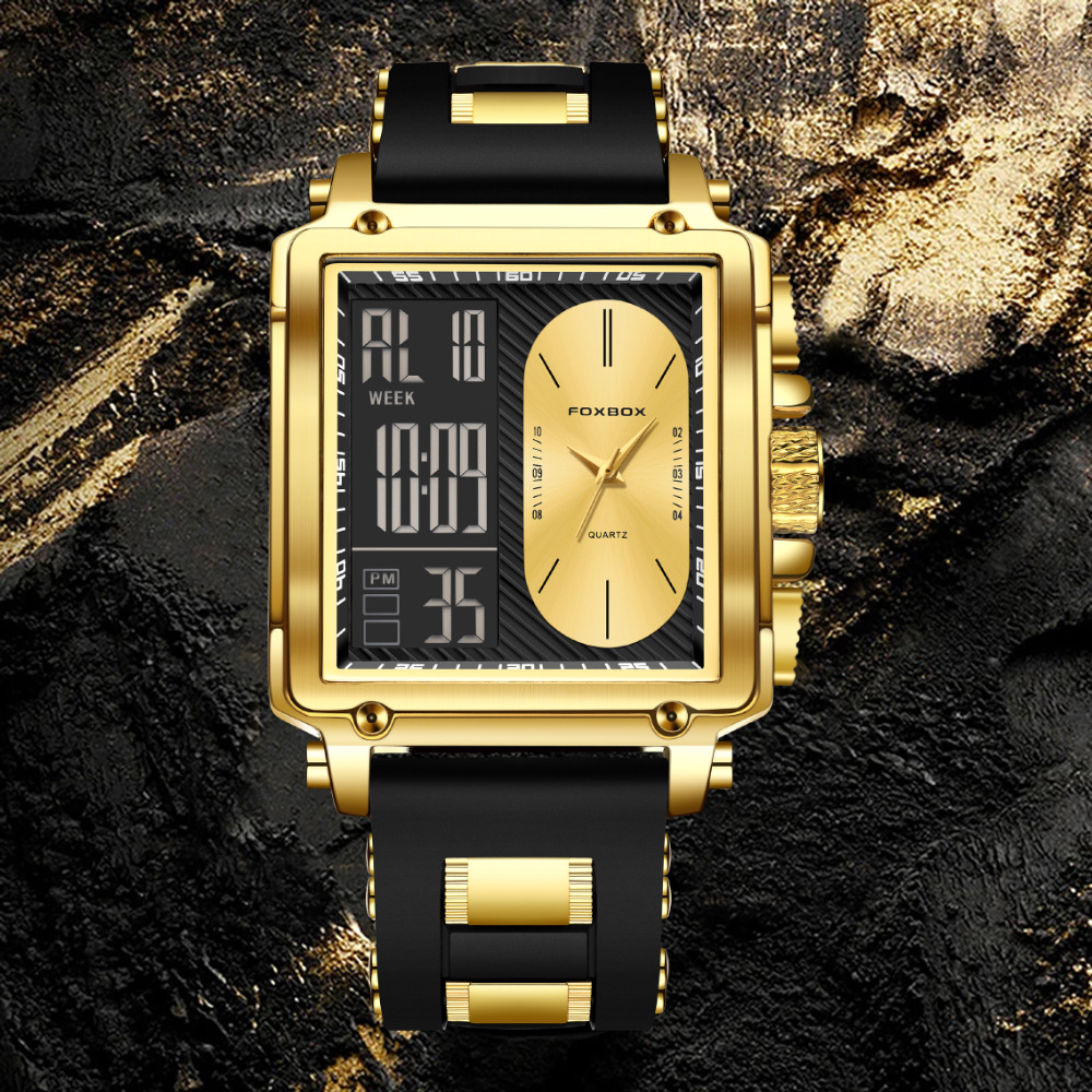LIGE/comercio exterior nuevo reloj electrónico de doble pantalla multifuncional para hombres reloj de cronógrafo deportivo impermeable para estudiantes