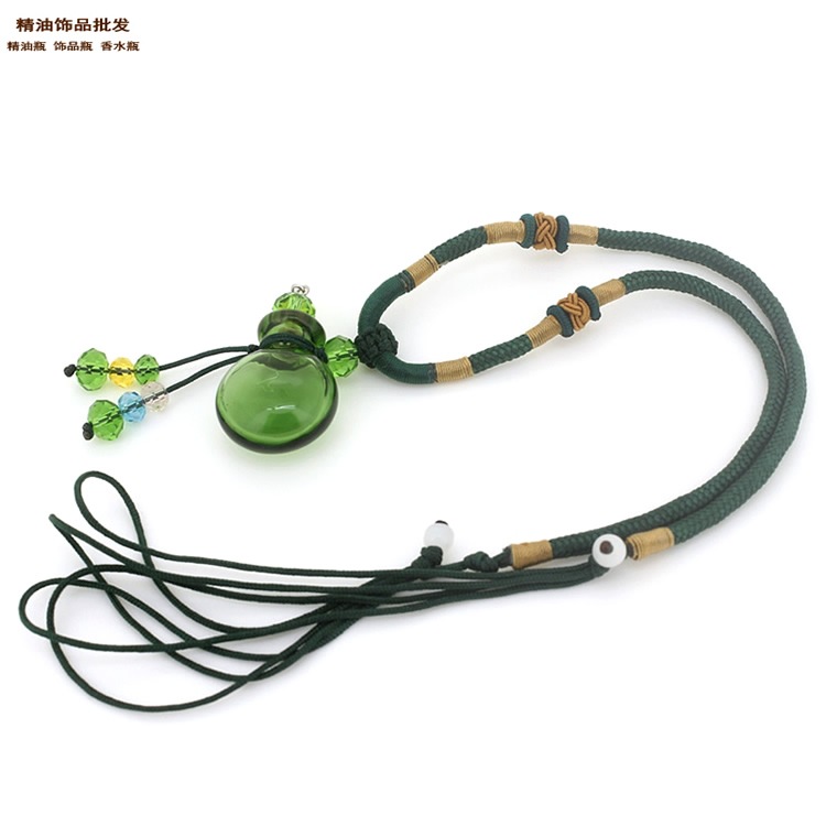 精油饰品网翠绿色透明荷包满满精油瓶配双扣绳项链1.jpg