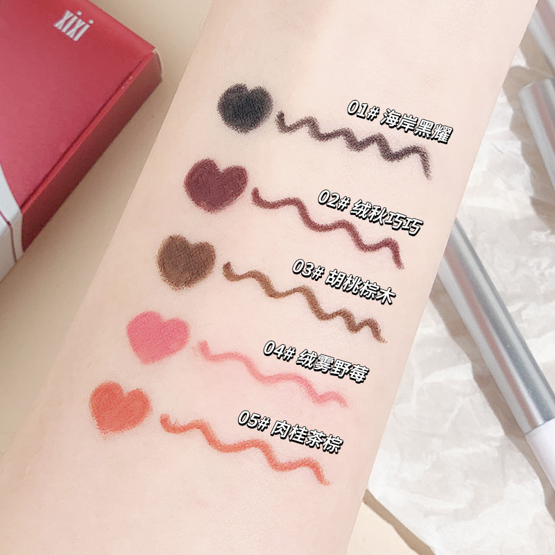 xixi纖細順滑眼線膠筆不易暈染白色棕色初學者內外眼線下至眼線筆