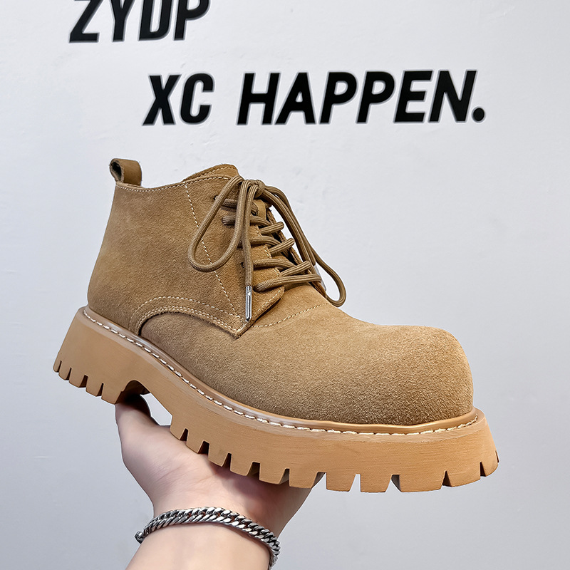 Martin Boots Men's High-Top Derby Shoes Autumn Rhubarb Boots British Platform All-Match Men's Big Toe Boots 4727-A