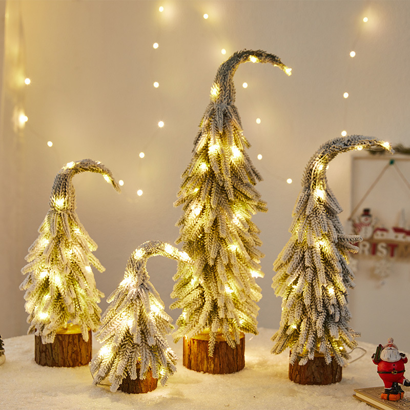 Elegant PE Snowy Pine Tree Decor – Frosted Mini Christmas Trees For Tabletops, Shop Displays & Luxury Jewelry Store Styling_voghion.com