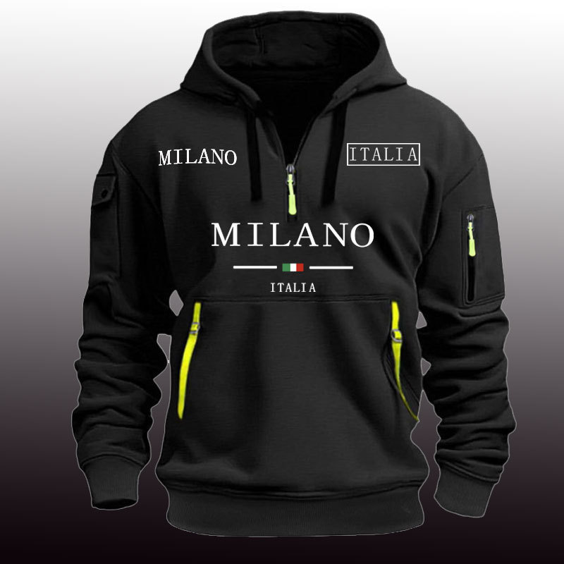 Aliexpress 2025 Autumn/Winter Milan Pocket Sweatshirt Sports Fitness Pullover Fashion Casual in Stock