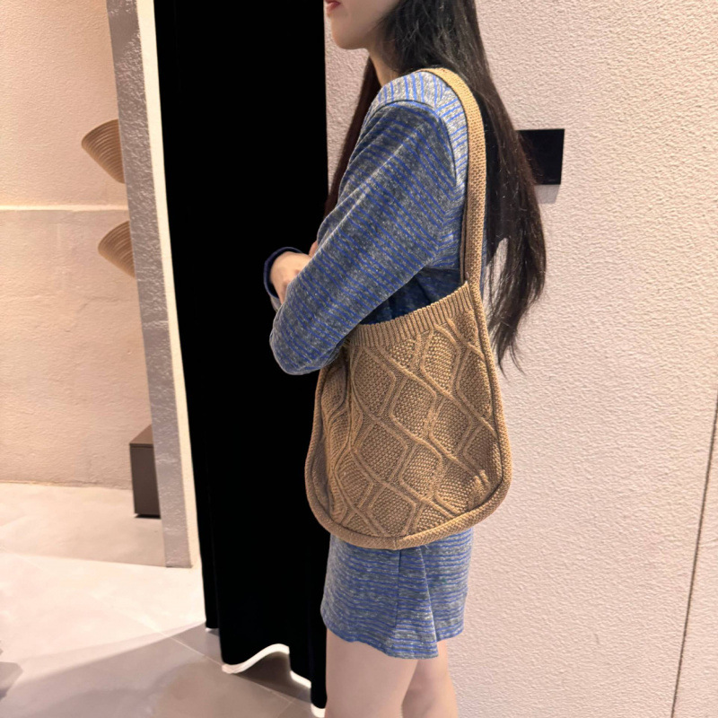 Nuevo bolso de punto 2025 bolso de punto sólido bolso tote bolso de torsión bolso retro bolso de mujer bolso de punto de marea bolso de punto bolso de punto image 8