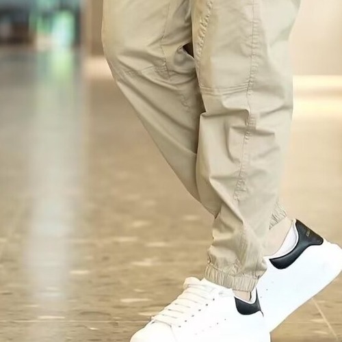 2025 Ice Silk Summer Working Clothes Back Pocket Elastic Waist Quick Dry Casual Pants Men Loose Large Size Sports Trousers 