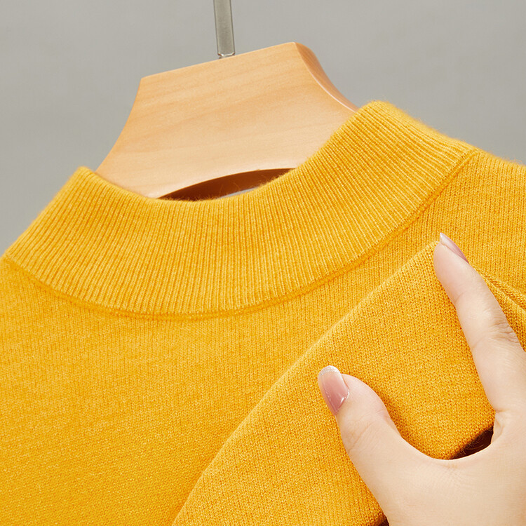 boy Live Broadcast Half Turtleneck Long Sleeve Knitted Sweater Men's Autumn Winter New Solid Color Warm Base Shirt Men_voghion.com