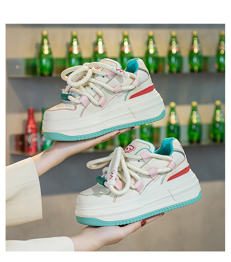 Damen Skateboard Sneaker Bunte Freizeitschuhe Mit Plateau_voghion.com