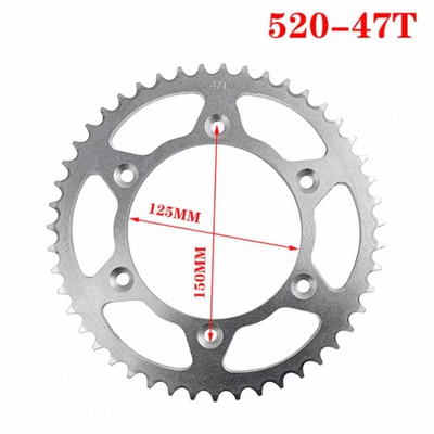 420 428 520 530 — Dəbilqə (Kaska) aksesuarları - 520-47-teeth-125mm-inner-hole-spacing-153mm-6-stars