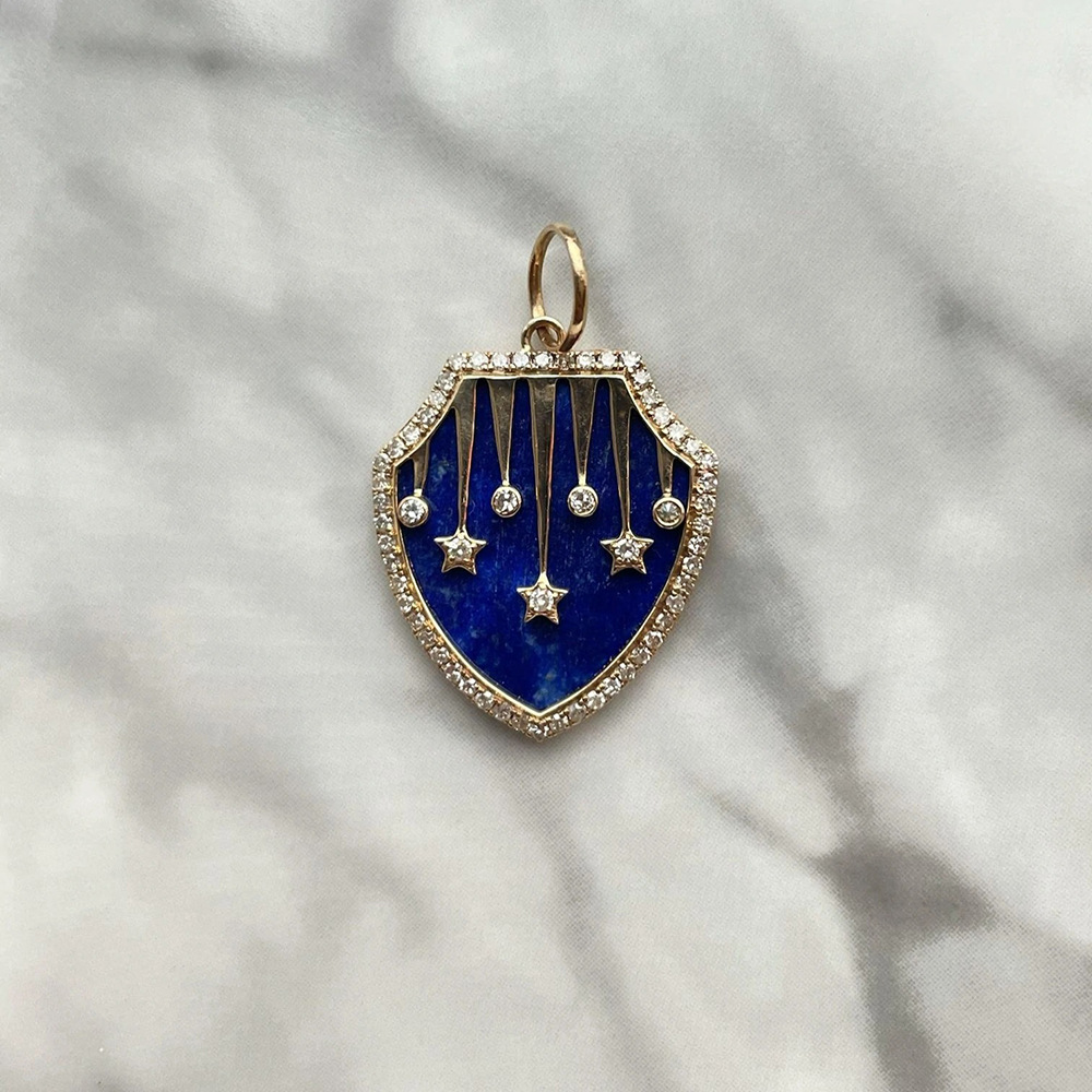 Womenu0027S Retro Badge Star Stainless Steel Zircon Necklace Stoving Varnish Stainless Steel Necklac