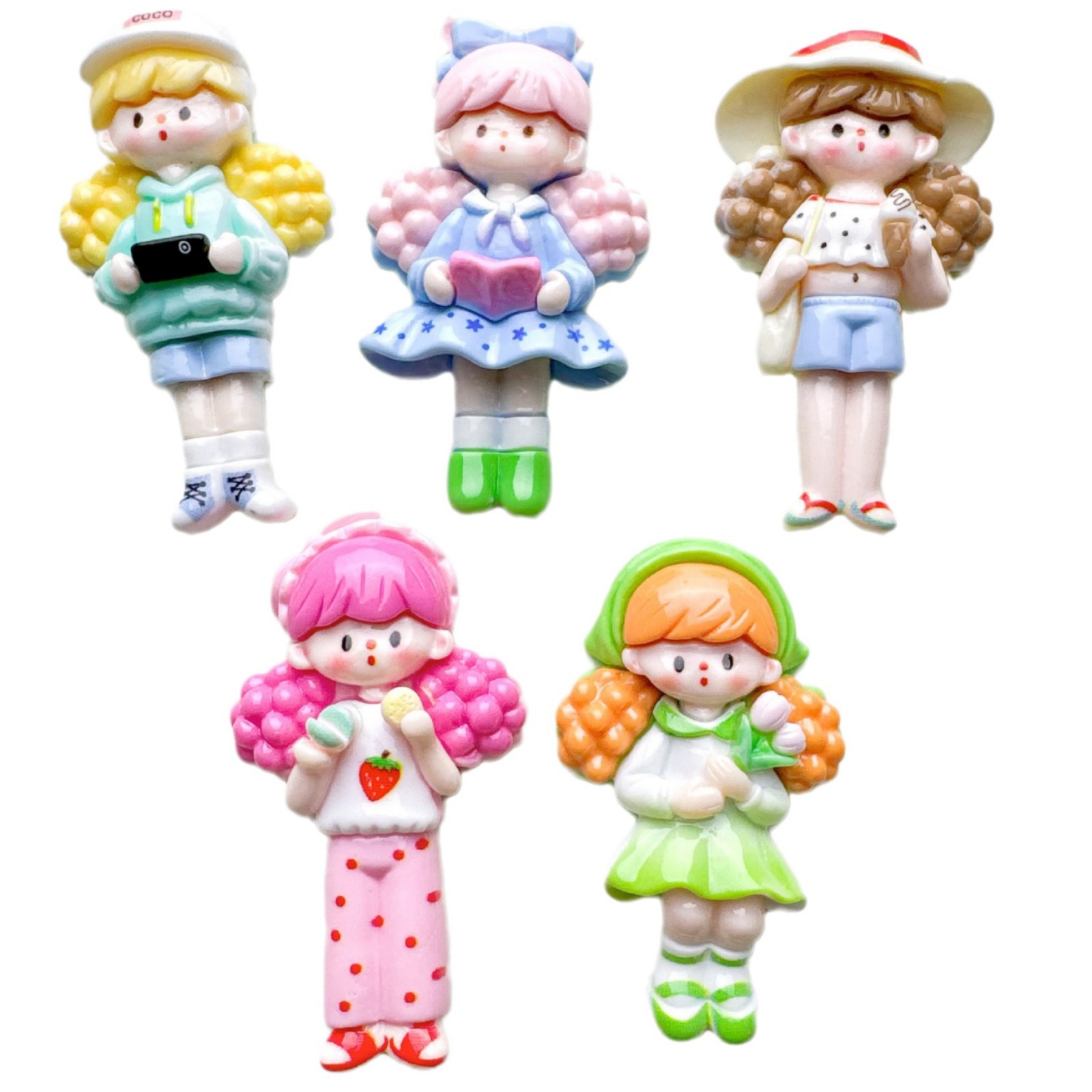 DIY 크림 접착제 큰 카드 팝콘 소녀 대형 헤어 액세서리 소재 패치 수제 수제 펜던트 수지 액세서리
