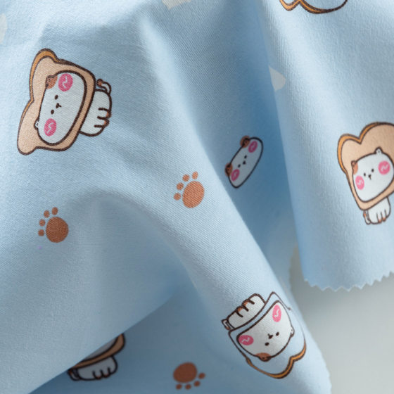 Cotton Printed Cotton Woolen Cloth Class A Double-Sided Knitted Fabric Baby Pajamas Skirt Pillowcase Bed Sheet Garment Fabric