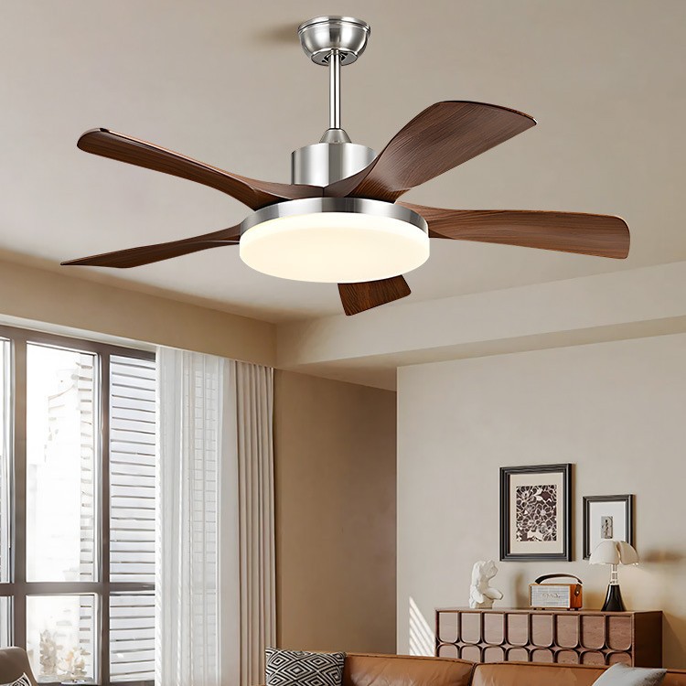 Spot Ceiling Lamp Retro Fan Lamp Straight Leaf Living Room Dining Room Bedroom Electric Fan with Light 2025 New Ceiling Fan Lamp