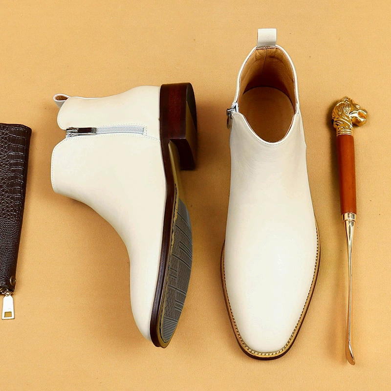 [VIP для] Челси мужские сапоги с заостренной кожаной обувью