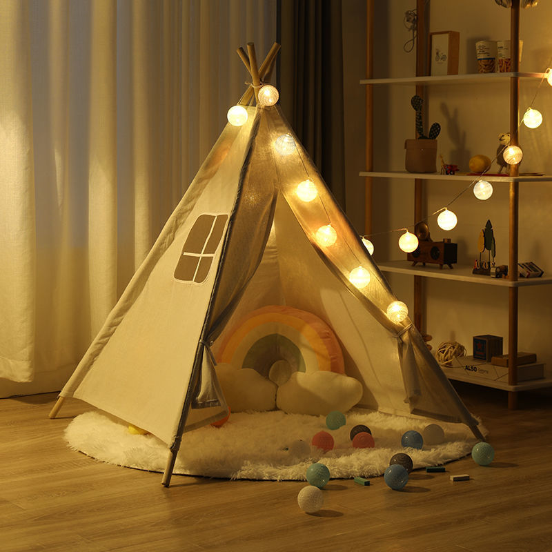 帐篷儿童帐篷室内游戏屋过家家小房子印第安绘画拍照道具防晒宝宝