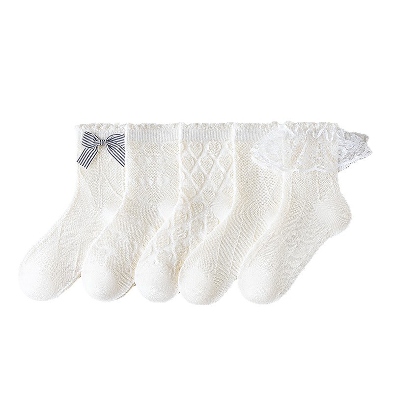 Children's summer thin knee socks with bow
