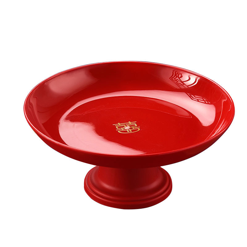 Suministros DE BODA plato de fruta Semillas de melón resistentes a la caída roja fruta Placa de color boda festivo pierna alta merienda bandeja de dulces al por mayor