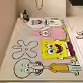 SpongeBob SquarePants C 스타일 실크 후프 욕실 매트