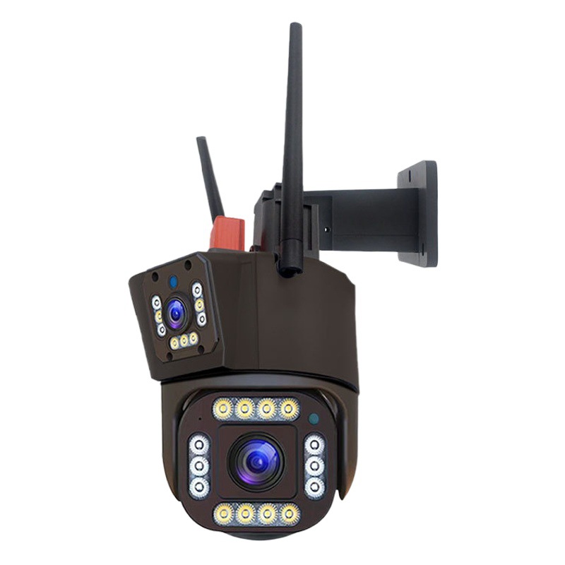 Nueva cámara de vigilancia de tres ojos 4K visión nocturna HD zoom pistola bola vinculación inalámbrica WiFi Monitor fabricante