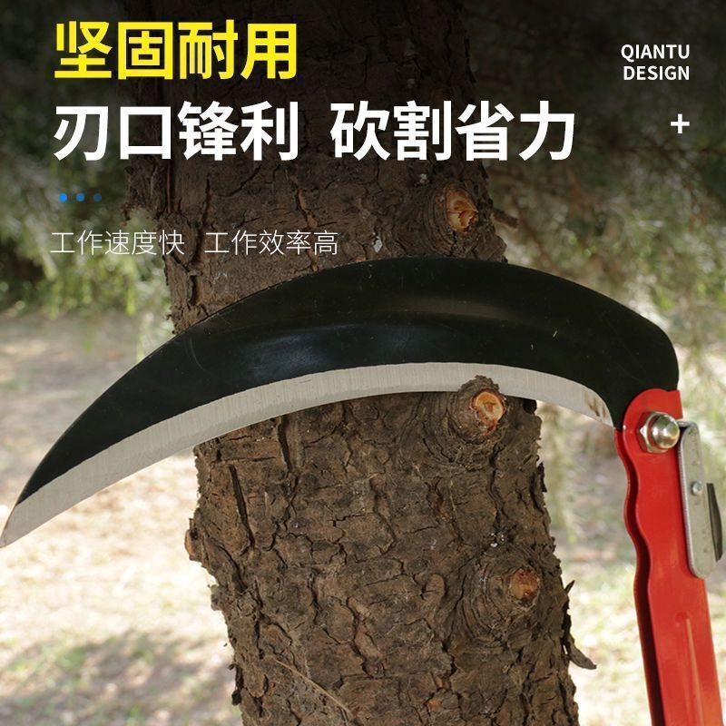 全鋼を厚くした古い鍛錬草刈鎌切り両用農業用折り畳み刀技術高マンガン鋼|undefined