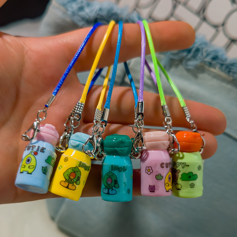 Wax Rope L21 Mini Water Kettle Thermos Cup Pendant Cute Artificial DIY Water Cup Cartoon Key Chain School Bag Bag Doll