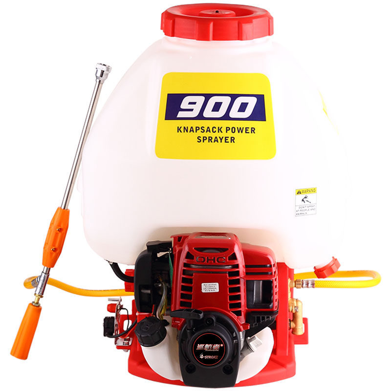 Gasolina de alta presión pulverizador de cuatro tiempos bomba de cobre pulverizador de arranque eléctrico tipo mochila pulverizador agrícola para árboles frutales de jardín